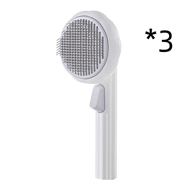 New Pet Cat Brush Hot Selling Hand-held Steel Wire Self-cleaning  Comb Looper For Hair Removal