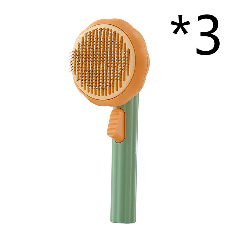 New Pet Cat Brush Hot Selling Hand-held Steel Wire Self-cleaning  Comb Looper For Hair Removal