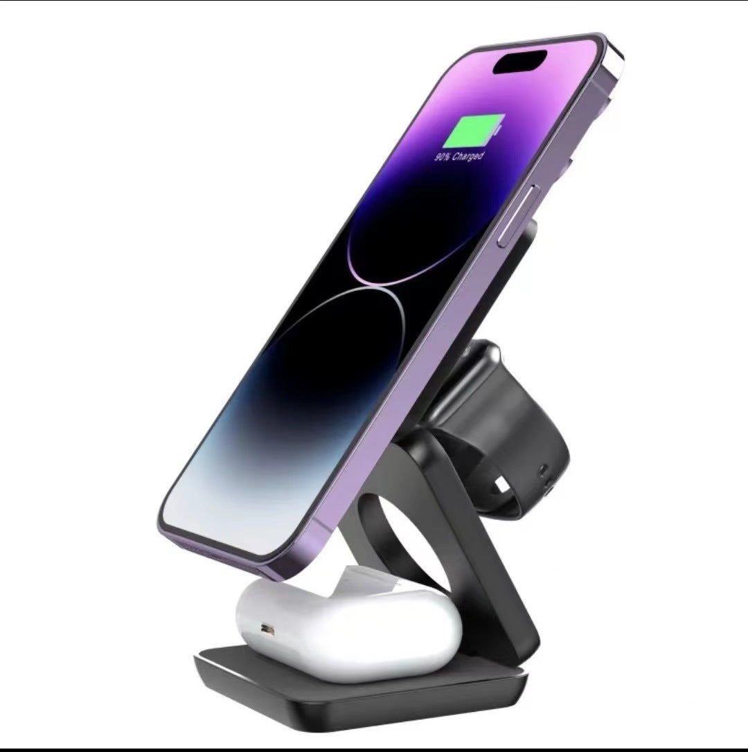 Folding Three-in-one Wireless Charger Magnetic Suction.