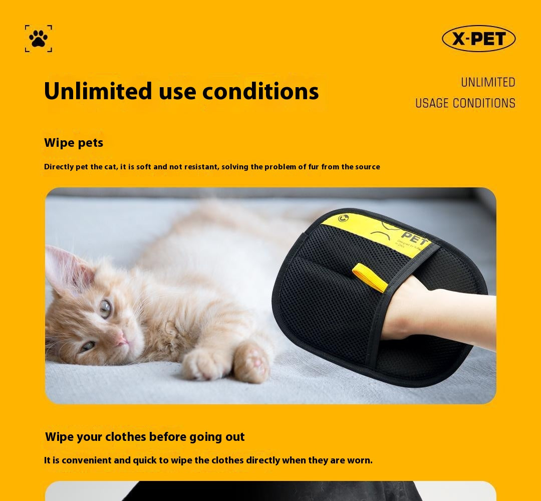 Portable Home Pet Hair Removal Gloves.