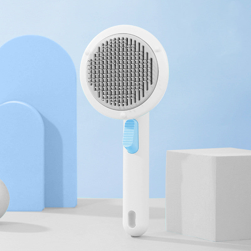 New Pet Cat Brush Hot Selling Hand-held Steel Wire Self-cleaning  Comb Looper For Hair Removal