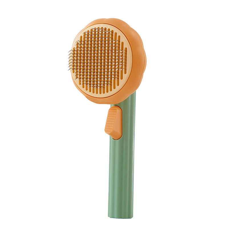 New Pet Cat Brush Hot Selling Hand-held Steel Wire Self-cleaning  Comb Looper For Hair Removal