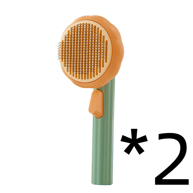 New Pet Cat Brush Hot Selling Hand-held Steel Wire Self-cleaning  Comb Looper For Hair Removal