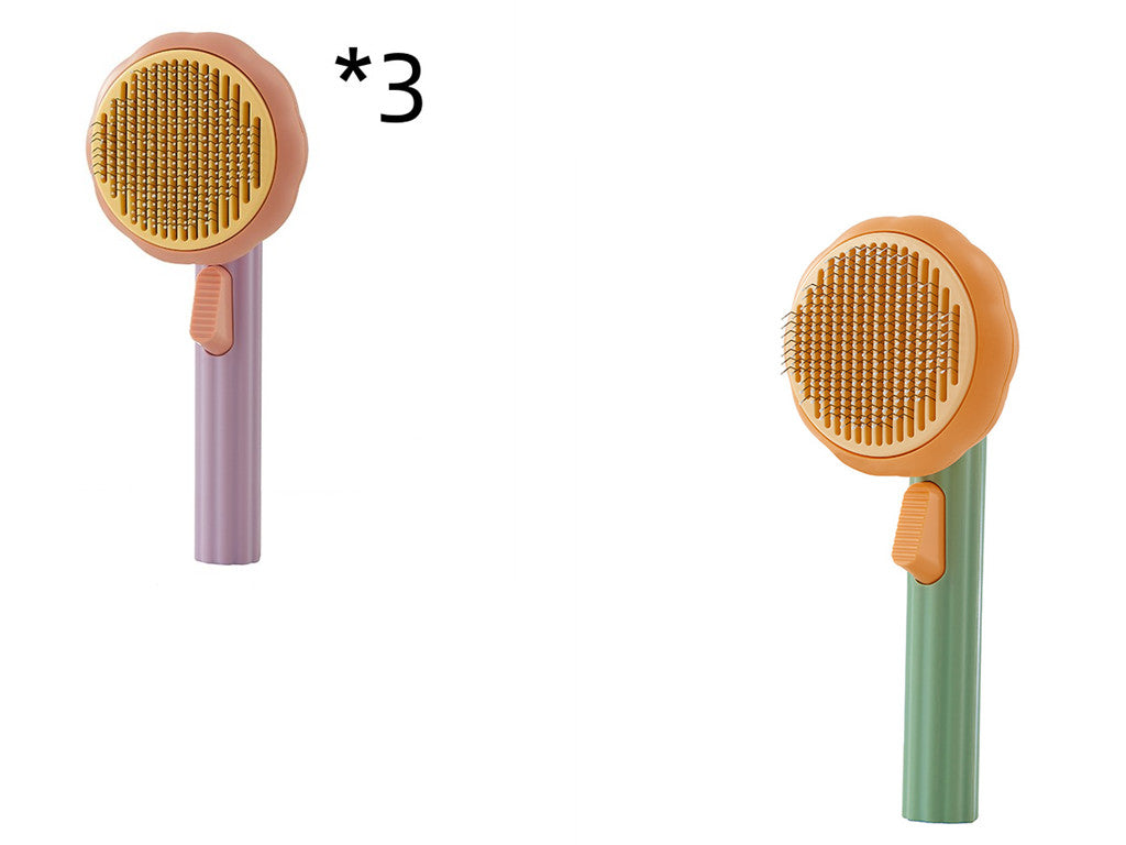 New Pet Cat Brush Hot Selling Hand-held Steel Wire Self-cleaning  Comb Looper For Hair Removal