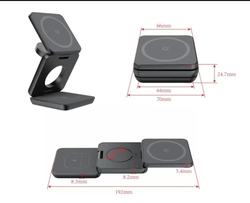 Folding Three-in-one Wireless Charger Magnetic Suction.