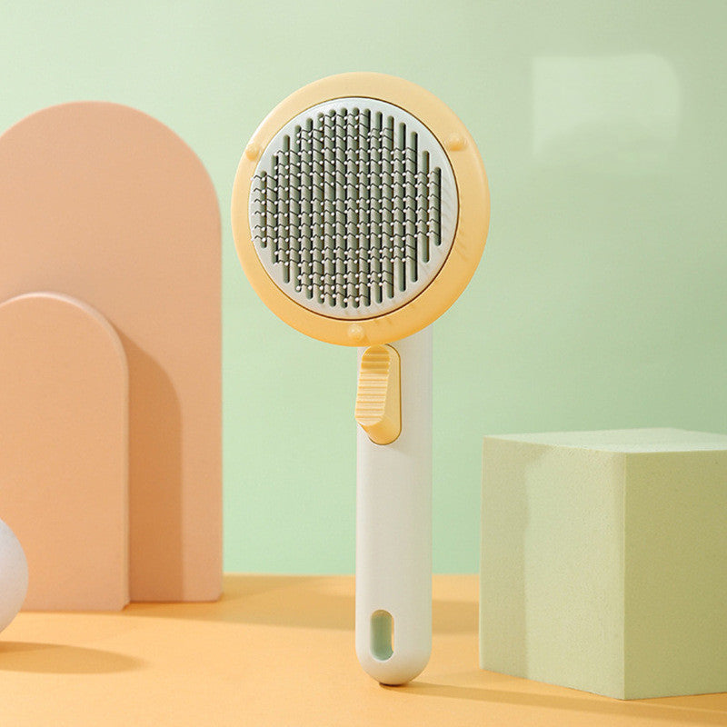 New Pet Cat Brush Hot Selling Hand-held Steel Wire Self-cleaning  Comb Looper For Hair Removal