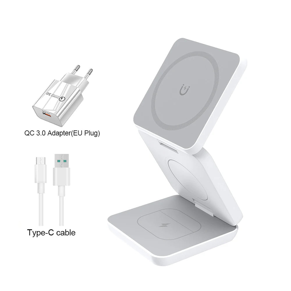 Folding Three-in-one Wireless Charger Magnetic Suction.